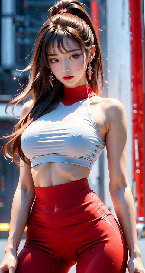  Canon RF85mm f/1.2,masterpiece,best quality,ultra highres,vc,realistic,yoyo,1 girl,(red yoga pants:1.3),(korean mixed,kpop idol:1.2),solo,white_shiny_skin,black eyes,necklace,brown_long_wavy_hair,red_shiny_lips,eyelashes,bangs,aface,make-up,shiny,Pore,skCanon RF85mm f/1.2,masterpiece,best quality,ultra highres,vc,realistic,yoyo,1 girl,(red yoga pants:1.3),(korean mixed,kpop idol:1.2),solo,white_shiny_skin,black eyes,necklace,brown_long_wavy_hair,red_shiny_lips,eyelashes,bangs,aface,make-up,shiny,Pore,skin texture,bracelet,offshoulder,see-through,big breasts, 1girlin texture,bracelet,offshoulder,see-through,big breasts, sexy girl,sexy ass，