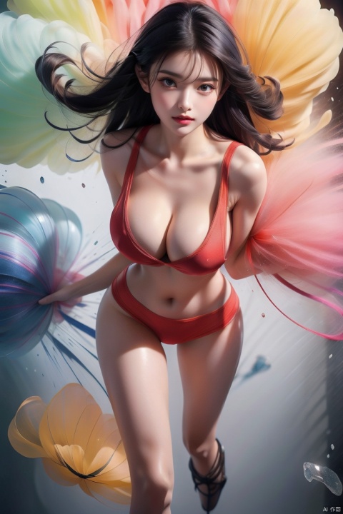  (((Long eyelashes))),(((red lips))),(((beautiful boobs))),(((Labia rubra))),smiling expression,beautiful detailed glow,Luminous particle,((illustration)), ((floating hair)), ((chromatic aberration)), ((caustic)), lens flare, dynamic angle,    (1 girl), cute face, ((hidden hands)), asymmetrical bangs, (beautiful detailed eyes), eye shadow, ((colorful refraction)), (beautiful detailed sky), ((dark intense shadows)), ((cinematic lighting)), (((Beautiful bare legs))),((overexposure)), ((sharp focus)), ((masterpiece)), (((best quality))), ((extremely detailed)), colorful, hdr