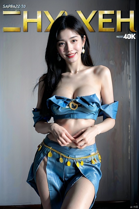  80sDBA style, fashion, (magazine: 1.3), (cover style: 1.3),Best quality, masterpiece, high-resolution, 4K, sexy girl,Slightly drooping breasts, cleavage, smile, exquisite makeup,shirt,jean,jacket , lace, tv,boombox
,, , ,long_hair , , , zhangmin