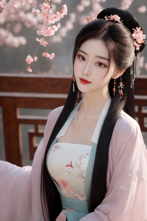  Best quality,realistic,photorealistic,masterpiece,extremely detailed CG unity 8k wallpaper,best illumination,best shadow,huge filesize,incredibly absurdres,absurdres,looking at viewer,
transparent,smog,gauze,vase,petals,traditional chinese room,detailed background,wide shot background,
1gilr,Hairpins,hair ornament,slim,narrow waist,(huge and plump breasts:1.8),(Full chest),perfect eyes,beautiful perfect face,perfect female figure,detailed skin,delicate pattern,detailed complex and rich exquisite clothing detail,delicate intricate fabrics,charming,alluring,seductive,erotic,enchanting,
hanfu,song style outfits,daxiushan,daxiushan style, daxiushan,hanfu, Realistic