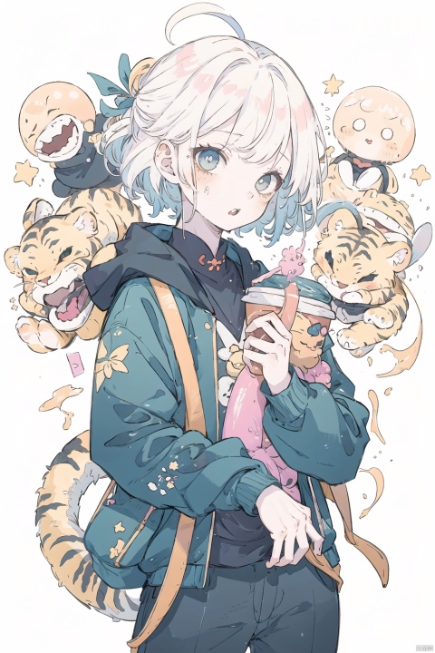  Masterpiece, anime, 8k, best quality, minimalism, simple graphics
A girl with white hair all over her head, a Chinese zombie, little tiger teeth, spells, mischievous, cute
Fairy tale style, kawaiitech, 1Girl, rebellious girl