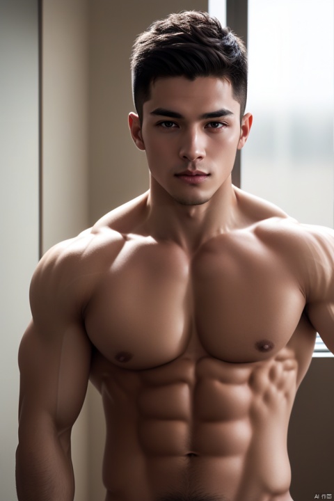  A muscular man who just woke up in the morning, Muscular Male, asian