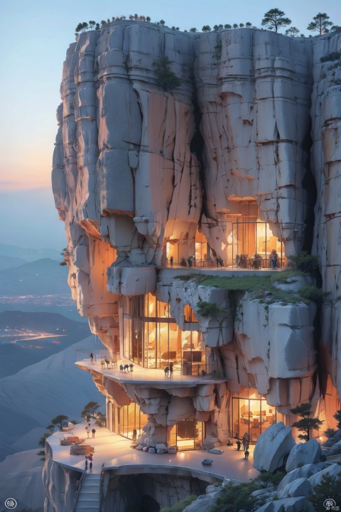 Apple-shaped rocks, architectural renderings, architectural design, rock building, rock building, construction, BJ_Gundam,