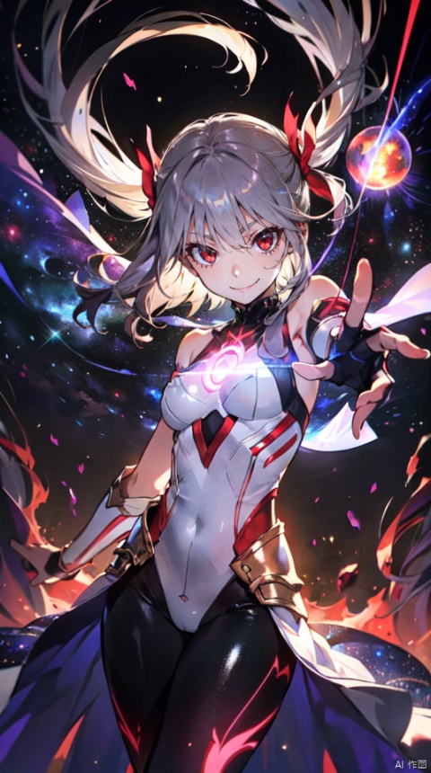  masterpiece, best quality, 1girl, solo, long hair, purple hair, slender,floating hair ,(extremely delicate eyes:1.3),mage, detailed light silver shiny armour,bare shoulders,white tight bodysuit , breasts, (perfect body),attacking dynamic mage poses,perfect hand,hand are holding a fire orb,fire,electric ,magic, purple with red theme,full body,galaxy,powerful ,fazhen, r1ge, CLOUD, Lora_hands_v1, prisma illya,1girl,solo,looking at viewe