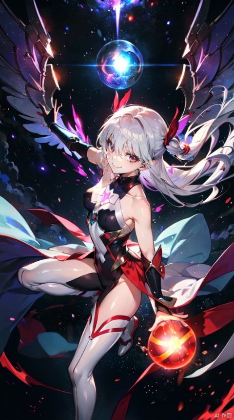  masterpiece, best quality, 1girl, solo, long hair, purple hair, slender,floating hair ,(extremely delicate eyes:1.3),mage, detailed light silver shiny armour,bare shoulders,white tight bodysuit , breasts, (perfect body),attacking dynamic mage poses,perfect hand,hand are holding a fire orb,fire,electric ,magic, purple with red theme,full body,galaxy,powerful ,fazhen, r1ge, CLOUD, Lora_hands_v1, prisma illya,1girl,solo,looking at viewe