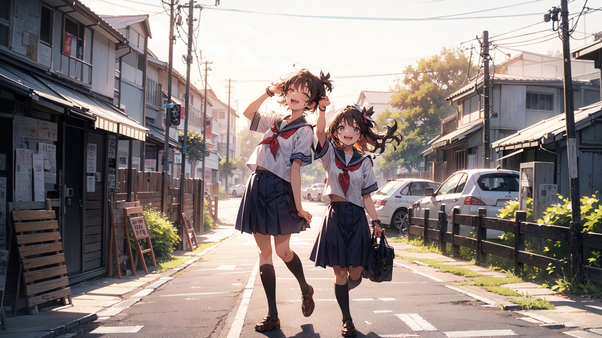  masterpiece,best quality,1girl,very aesthetic,year 2023,saten ruiko,toaru majutsu no index ,Town of Kobe,Japan,animation,school uniform,Laughing,cute,Beautiful Backgrounds,Cute pose,Cinematic Views,smiling,strong wind,annoying,8K, cozy anime