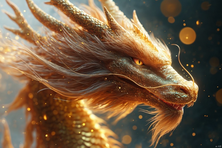  masterpiece,best quality,dragon, 
particles,dragon,no humans, simple background, solo, animal, from side, shining eyes,flying,eastern_dragon, particles,golden theme