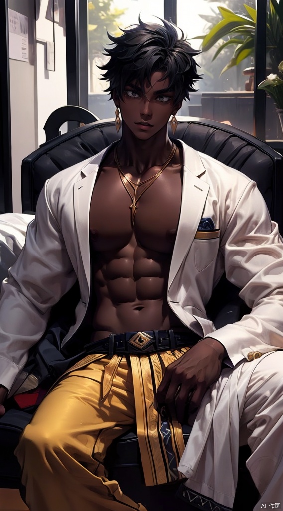  boy,Young male,A handsome boy,A strong boy,Young face, gran, male focus, dark skin,Dark-skinned male, theresis, puzzle_arknights, zhongyue, chongyue
