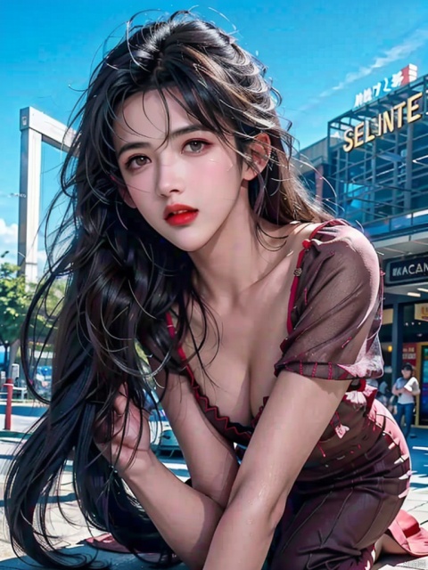  leogirl, RAW photo, realistic, hyperrealistic, photorealistic, high resolution,
masterpiece, best quality, high detail, top quality, asthetic, 1girl, outdoors, cityscape, mall, neon trim, full body, looking at viewer,beautiful face , , sufei