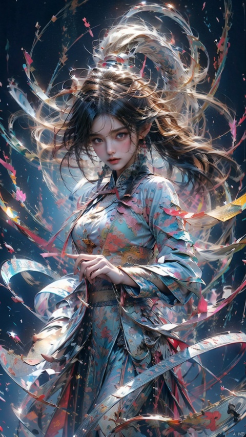 1 girl, solo, female focus, (Hanfu) (kimono) (skirt), long hair, (Chinese clothing) (bright picture) red lips, bangs, earrings, kimono, Chinese cardigan, print, tassel, (face) (positive light), sword (straight sword)
Element whirlwind, Chinese dragon _ imagination _ _ cloud _ fire cloud _ dragon, Chinese architecture.


((Masterpiece), ((Very Detailed CG Unity 8K Wallpaper)), Best Quality, High Resolution Illustrations, Amazing, Highres, (Best Lighting, Best Shading, A Very Refined and Beautiful), (Enhanced) ·, sdmai, long, Daofa Rune, 1girl, Light-electric style, yiwenrudao\(xiuxian\)