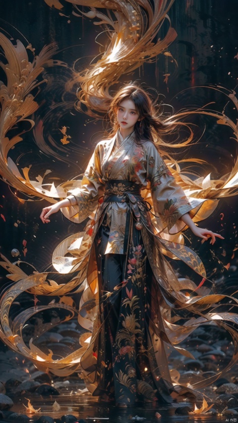  (Looking up) (Positive Light) Female Focus, Sword (Straight Sword) (Huge Water Phoenix, Asuka)
Red lips, bangs, earrings, kimono, Chinese cardigan, print, tassels
Element Cyclone, Chinese Architecture, Light-electric style, 1girl, yiwenrudao\(xiuxian\), long