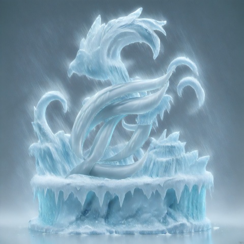  3DMMD, logo, water element, water,water, ice, bailing_ice_sculpture, clear back ground, white back ground, tubiao,