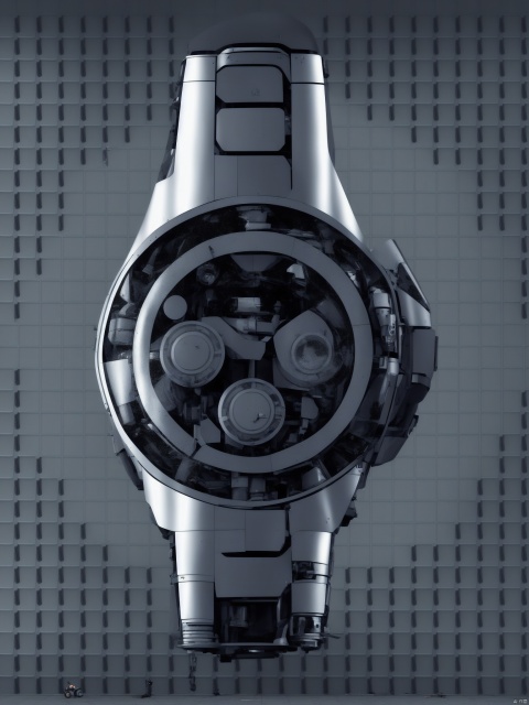  automatic wristwatch, stainless steel watch case, chrome watch hands, silicon strap, front view, futury punk style, showcasing complete wristwatch, C4D render, 8K., Advertising-inspired photography style, with close-ups in the style of product photos, Add details, enhance details, robot, ananqc,anantz, 1girl, cyberpunk, A cool mecha sketch design, product render, hgz, dofas, Cubic shape