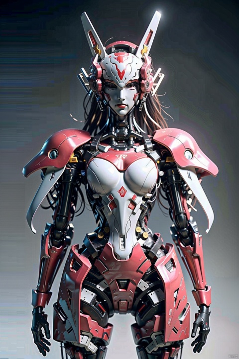  1girl, dramatic lighting,Pink Mecha,Honey Mecha, baimecha