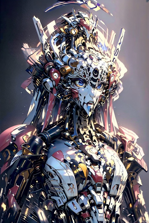  (8k, RAW photo, best quality, masterpiece:1.2),(realistic, photo-realistic:1.4),1girl, close-up,nervous system,sacred geometry,(Mandala Art:0.4), dramatic lighting,(stained glass:0.9),mecha,Pink Mecha,Honey Mecha, halo,(alien:0.5), (translucent skin:0.9),robot joints,baimecha, otherworldly hues, unseen light, hjyzbrobot, HTTP,chibi