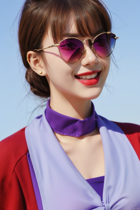  ((Masterpiece)), ((Best Quality)),Toodles Galore, purple collar, 1girl,sunglasses, smile