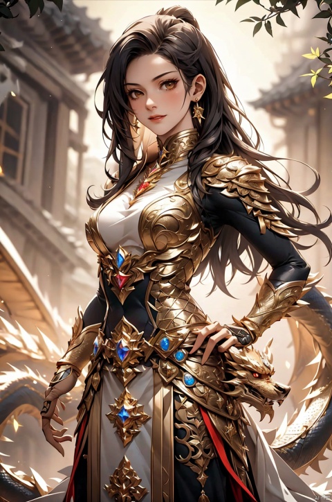  Dragon Mother Dragon Gamma Dragon Female Dragon Woman Dragon Mother Middle-aged beauty Mature sexy sedate female Image Dragon wearing a gold crown wearing court clothes Royal Dragon Female image Majesty of a nation's mother image Dragon Queen Image