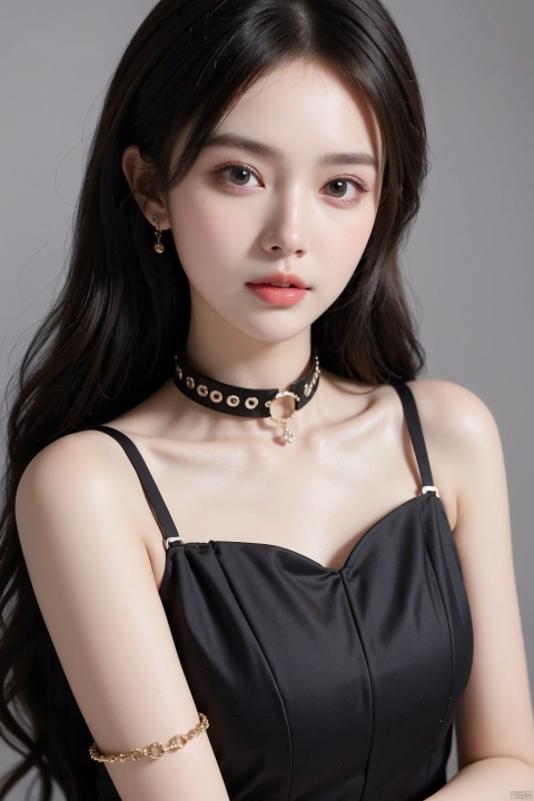  1 young cool girl, solo,look at the camera,wear police suit,extremely detailed CG unity 8k wallpaper,illustration,lens 135mm,masterpiece,(bracelet:1.3),(metal collar:1.3),white background,masterpiece,bestquality,masterpiece,best eyes,Standing, black quality,black_hair, masterpiece,best quality,dark persona,masterpiece,best quality, depth of field