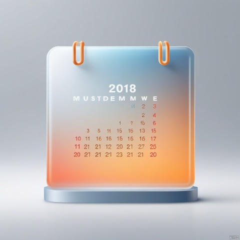 Frosted glass effect, Date icon, calendar icon, desk calendar icon, 3dIcon,surreal fantasy atmosphere,highly detailed,grey background,gradient,gradient background,