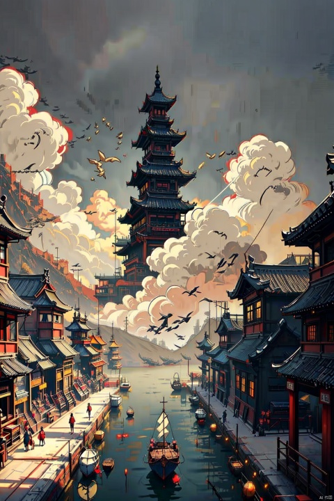  (Masterpiece, best picture quality), Mystical temple above heaven, in the clouds
ultra high definition photo quality, shanhaijing, BJ_Sacred_beast, Illustration, gugong, mythical clouds, HanFu, licg,动漫,风景, 2D conceptual design