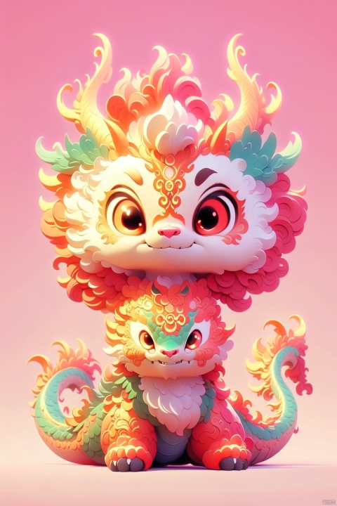  Chinese dragon, looking at the audience, red eyes, detailed eyes, threatening gaze, sinister smile, high detail, high quality, 4k, art, detailed face, (\ longyunheng tong \), Chinese dragon, embroider, Furry Girl, 1GIRL, Pink Mecha