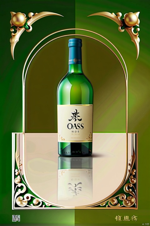 1. This is a trademark design on the surface of a liquor bottle, and the shape is rectangular.
Name of the wine: Source of Oasis. Combining "Oasis" with elements such as oasis and water sources represents the purity and nature of liquor. Green and blue can be used to express oases and water sources, while adding some traditional Chinese cultural elements, such as Chinese characters, seals, etc., to increase the cultural connotation of the brand