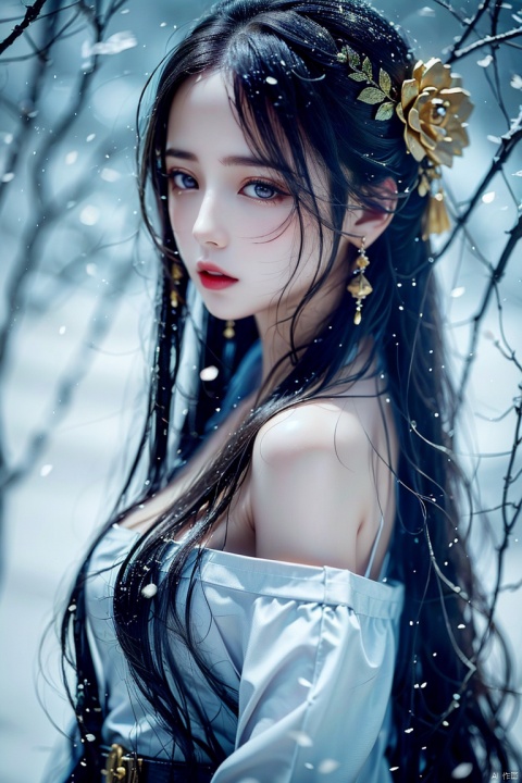Silver-white hair, red eyes, light blue bow, golden garland, golden decoration and pink flowers on the head, blue bandeau tile face with white cape, white long skirt, fairy, holding white rabbit in her hand, blue belt, light blue streamer, blue shoes with golden bells, Chang'e, ancient style game character,(Ultra high resolution, photo realism, fidelity,Volumetric light, best quality, photo fidelity), (8k, original photo, highest quality, masterpiece), (photon mapping,Intense halos, light, sunlight. lamplight, radiosity, physics based rendering, automatic white balance),CG, unity, wallpaper, official art, amazing, exquisite detail, extremely exquisite beauty, extremely detailed, highly detailed, Clear focus, (real person, photo), (high detail skin, visible pores),(((1man))), (whole body),beautiful,Beautiful face,hair ornament,Antique game background, blue background, Tiangong, Xianchi, Yao Pond, fairy background, sdmai, chijian,, ((Binding)), hydress-hair ornaments, xiaoyemao, jewelry, dofas