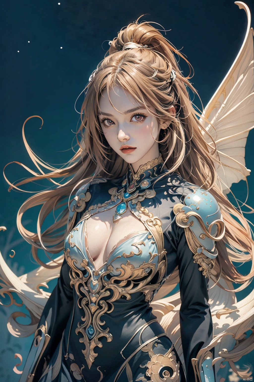 {{master piece}},best quality,illustration,1girl,small breast,beatiful detailed eyes,beatiful detailed cyberpunk city,flat_chest,beatiful detailed hair,wavy hair,beatiful detailed steet,mecha clothes,robot girl,cool movement,sliver bodysuit,{filigree},dargon wings,colorful background,a dragon  stands behind the girl,rainy days,{lightning effect},beatiful detailed sliver dragon arnour,（cold face）