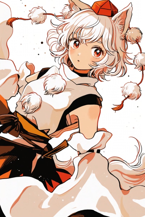 inubashiri momiji,
(upper body),eyelashes,
solo,wind,floating,dynamic angle,dynamic pose,
(uninosono:0.8),(mozukuzu_(manukedori):0.5),(cosmic_(crownclowncosmic):0.8),(aspara:0.8),