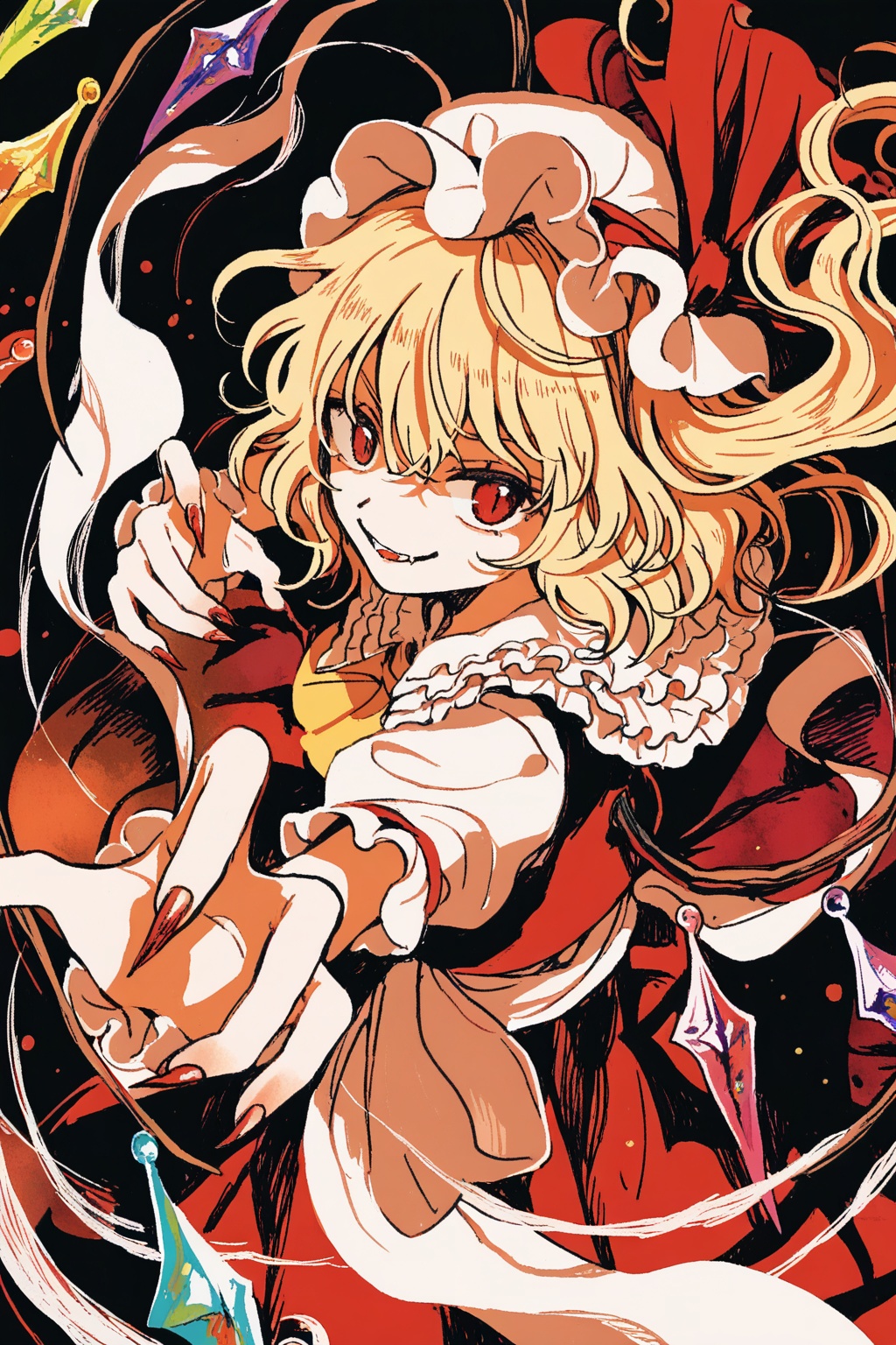 flandre scarlet,  evil smile,  squatting by ①⑨ on Tensor.Art