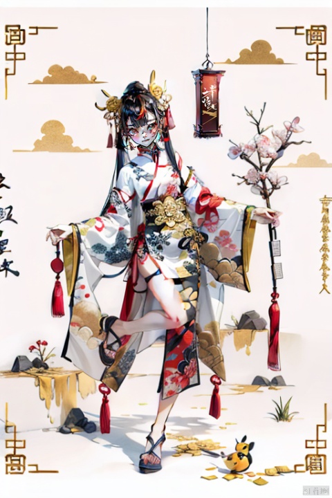 金色的龙,中国红背景,中国传统剪纸工艺,喜庆,过年,中国年,小灯笼,鞭炮。