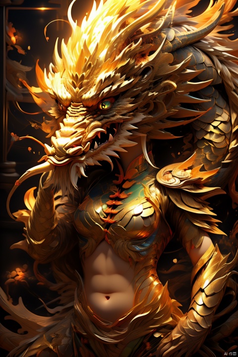 This article is 80 meters tall wearing a green armor emperor dragon, head like majesty, eyes have a flash of Dragon Ball, like colorful Baozhu, belly like mirage, scales like fish, holding a sharp blade, body like ah Luo scene, "secular painting dragon elephant, shoulder behind a pair of laser Suzaku phoenix wings"
Has a high internal force when fighting like a human Chinese dragon, his wings shine, wings, (\long wang ga ma\),Fairy, dragon