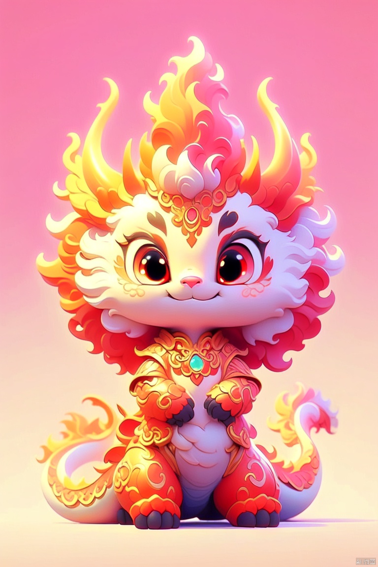  Chinese dragon, looking at the audience, red eyes, detailed eyes, threatening gaze, sinister smile, high detail, high quality, 4k, art, detailed face, (\ longyunheng tong \), Chinese dragon, embroider, Furry Girl, 1GIRL, Pink Mecha