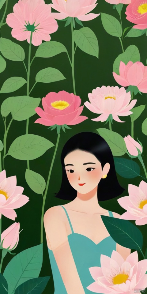  (Flat color: 1.2), imitating French retro style, with a macaron background and an overall non crowded image. A girl is surrounded by flowers and plants in the flower bushes, dressed in a T-shirt, without a headdress, and with short black hair; The screen content presents many types of flowers in the spring outdoor natural garden (with roses, lilies, sunflowers, roses, etc. as diverse as possible), with a soft and clear image quality; Picture elements added with pink leopard, heart-shaped pattern，1girl,nude,reality,polaroid,nipples,areola,highres,Cinematic Lighting,child,pussy,wallpaper,absurdres,incredibly absurdres,cameltoe,lens flare,Tyndall effect,moody lighting,available light,rim light,Volumetric Lighting,light leaks,midriff,flat chest,giggling,naked,pubic hair,masterpiece
