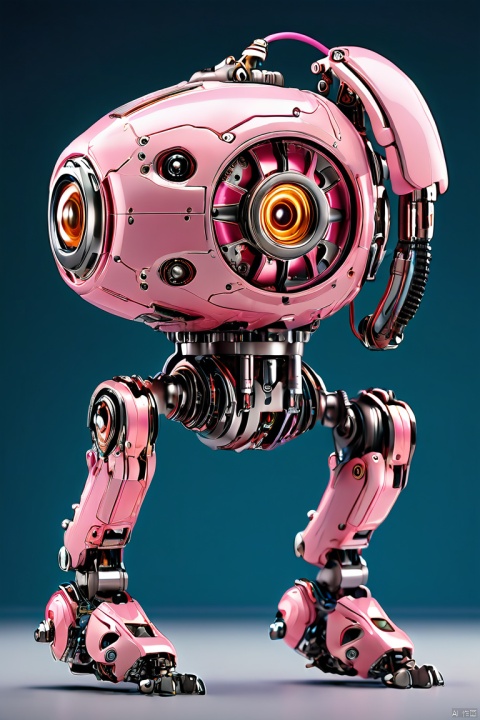  (best quality),((masterpiece)),(highres),illustration,original,extremely detailed,rich-details,masterpiece,High quality,illustration,original,extremely detailed,rich-details,masterpiece,High quality,(full body view),
Pink mechanical dog, Lovely, Pink shell, There are wiring inside, The eye is the lamp, Mechanical spine, A big furry tail, Future robot