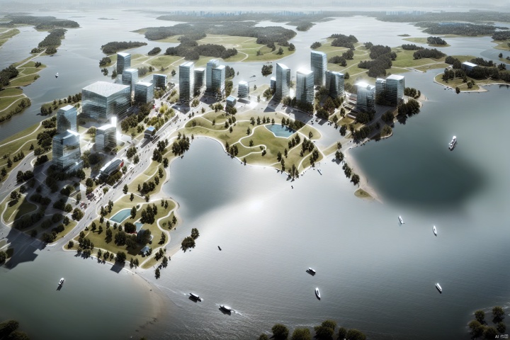  Urban design,City block,PARK,Villa area,river side,lake, bird view,Alien architecture,multi-storey building, Arch Modern, Research Institute,The azure lake water,Outdoor,Office Building,Landscape,Arc landscape, landscape, MIR, architecture, Arial view, bird 's-eye view