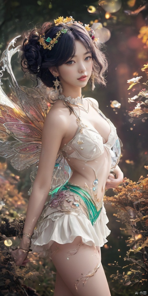  (1girl:1.2),Chinese girls,stars in the eyes, (Short skirt:1.4),(1girl:1.3),Masterpiece, high quality, 1girl, extreme detailed, (fractal art:1.3), colorful, highest detailed, (chiffon, body painting:1.2), 8k, digital art, macro photo, quantum dots, sharp focus, dark shot, cinematic, Microworld, thigh, (upper thighs shot:1.2), front view,(pure girl:1.1),(white dress:1.1),(full body:0.6),There are many scattered luminous petals,bubble,contour deepening,(white_background:1.1),cinematic angle,,underwater,adhesion,green long upper shan, 21yo girl,jewelry, earrings,lips, makeup, portrait, eyeshadow, realistic, nose,{{best quality}}, {{masterpiece}}, {{ultra-detailed}}, {illustration}, {detailed light}, {an extremely delicate and beautiful}, a girl, {beautiful detailed eyes}, stars in the eyes, messy floating hair, colored inner hair, Starry sky adorns hair, depth of field, large breasts,cleavage,blurry, no humans, traditional media, gem, crystal, still life, Dance,movements, All the Colours of the Rainbow,halo,cable,realistic,jacket,zj,
simple background, shiny, blurry, no humans, depth of field, black background, gem, crystal, realistic, red gemstone, still life,
, wings, jewels
 1girl,Fairyland Collection Dark Fairy Witch Spirit Forest with Magic Ball On Crystal Stone Figurine, 
, hand