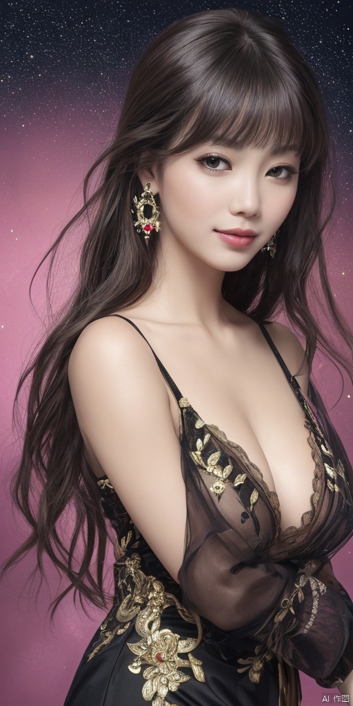  1girl, solo, long hair, looking at viewer, smile, bangs, brown hair, hair ornament, jewelry, earrings, one eye closed, lips, pink background, index finger raised, realistic,Chinese girls,jewelry, earrings,lips, makeup, portrait, eyeshadow, realistic, nose,{{best quality}}, {{masterpiece}}, {{ultra-detailed}}, {illustration}, {detailed light}, {an extremely delicate and beautiful}, a girl, {beautiful detailed eyes}, stars in the eyes, messy floating hair, colored inner hair, Starry sky adorns hair, depth of field, large breasts,cleavage,blurry, no humans, traditional media, gem, crystal, still life, Dance,movements, All the Colours of the Rainbow,zj,
simple background, shiny, blurry, no humans, depth of field, black background, gem, crystal, realistic, red gemstone, still life,