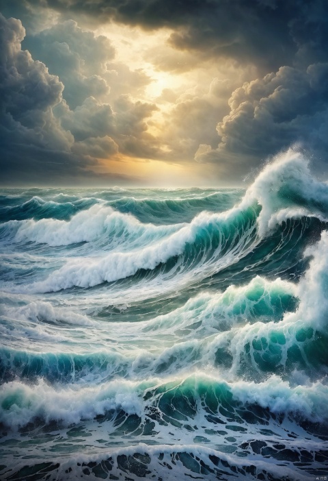 The vast sea, stormy waves, storms,