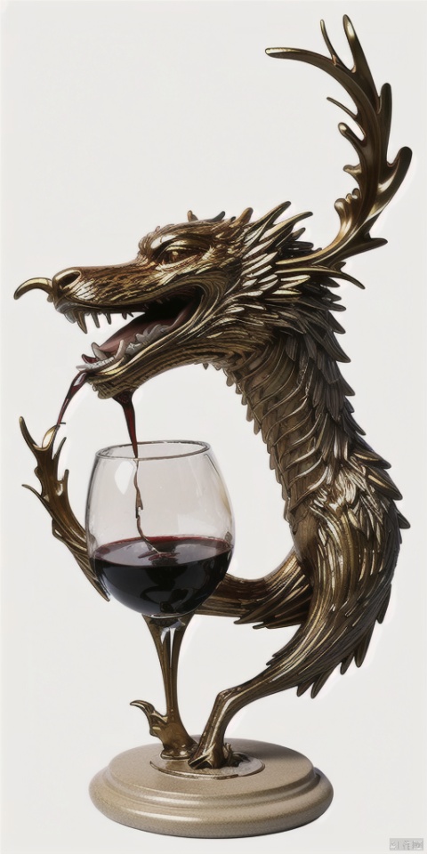  Sculpted,Angry Animal Sculpture,Powerful animals,
solo, open mouth, simple background, white background, teeth, tongue, tongue out, cup, no humans, blood, alcohol, drinking glass, monster, realistic, wine glass, wine, what, embroider