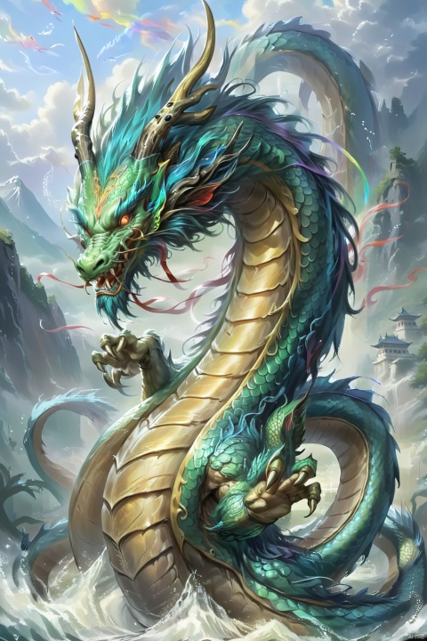 The dragon usually has a huge body, the dragon's expression is more fierce, strong limbs and long tail. Its scales may be shimmering gold, silver, or other bright colors, and each one is hard and smooth. When the wings of the dragon are unfolded, they can cover the vast sky, and the film on the wings may flash with various colors, as beautiful as the rainbow.