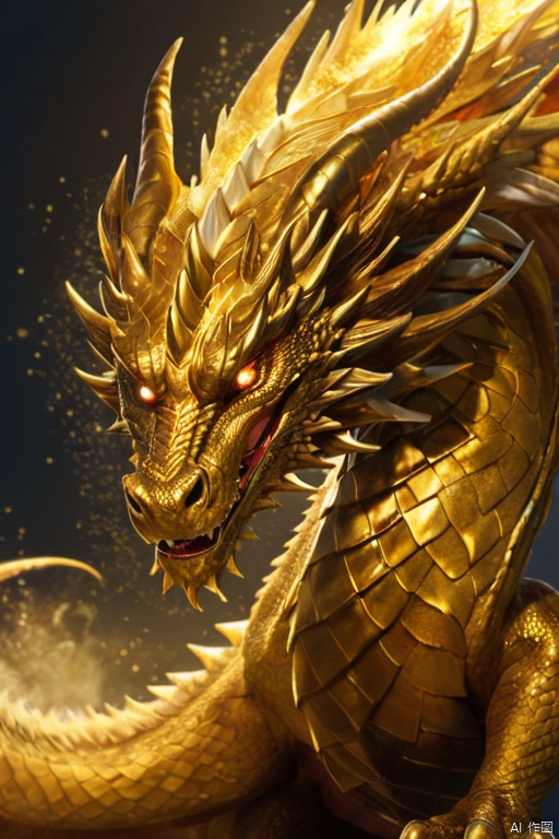  The dragon usually has a huge body, the dragon's expression is more fierce, strong limbs and long tail. Its scales may be shimmering gold, silver, or other bright colors, and each one is hard and smooth. When the wings of the dragon are unfolded, they can cover the vast sky, and the film on the wings may flash with various colors, as beautiful as the rainbow.