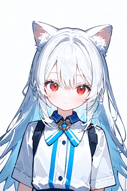  1girl,solo,white hair,red eyes