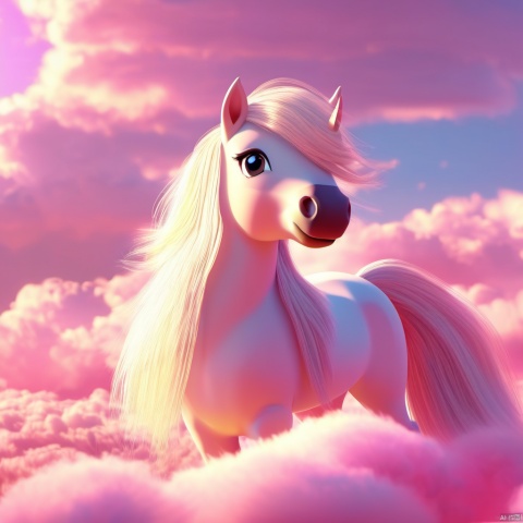 wuma,pony,^ ^,whiskers,cute,cc-color-correction,mf-movie-filter,warm colors,whimsy and dramatic lighting,white fur,soft lighting,fluffy,pony focus,no humans,closed eyes,smile,happy,cloud,closed mouth,sky,facing viewer,blurry,outdoors,red theme,pink theme,,whimsy and dramatic lightin