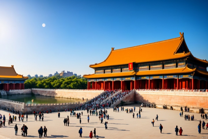 Forbidden City in Beijing,majestic, best quality, extreme details, masterpiece, HD, highres, wallpaper, 16k