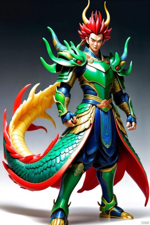  This article is 80 meters tall wearing a green armor emperor dragon, head like majesty, eyes have a flash of Dragon Ball, like colorful Baozhu, belly like mirage, scales like fish, holding a sharp blade, body like ah Luo scene, "secular painting dragon elephant, shoulder behind a pair of laser Suzaku phoenix wings"
Has a high internal force when fighting like a human Chinese dragon, his wings shine