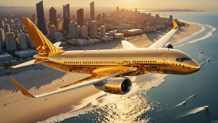 Aircraft,
Beach,
City,
Adequate sunlight,
The surface of gold and gemstone materials is smooth and reflective without any text,