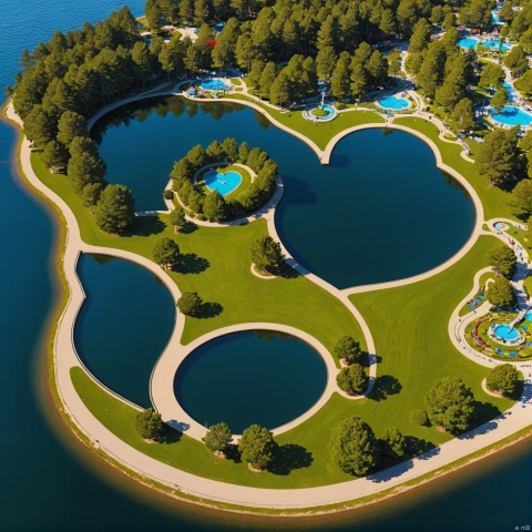 (wonderland:2),
Heart shaped lake,,
,Landscape Park,
Seaside Park,


﻿sea,
Blue sky,
No clouds,
Transparent waves,
﻿Water Park,
Waterfall,
,
best quality, masterpiece, high res, absurd res,
perfect lighting, intricate details,