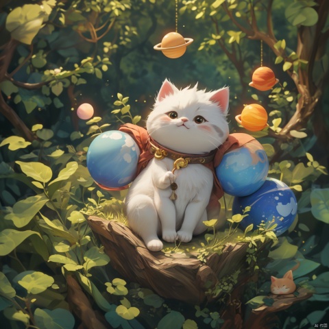  master piece, high quality, fat cute kitten , with a belly, in the forest, fat,cute, wu,In space,
A planet composed of gold and gemstones,