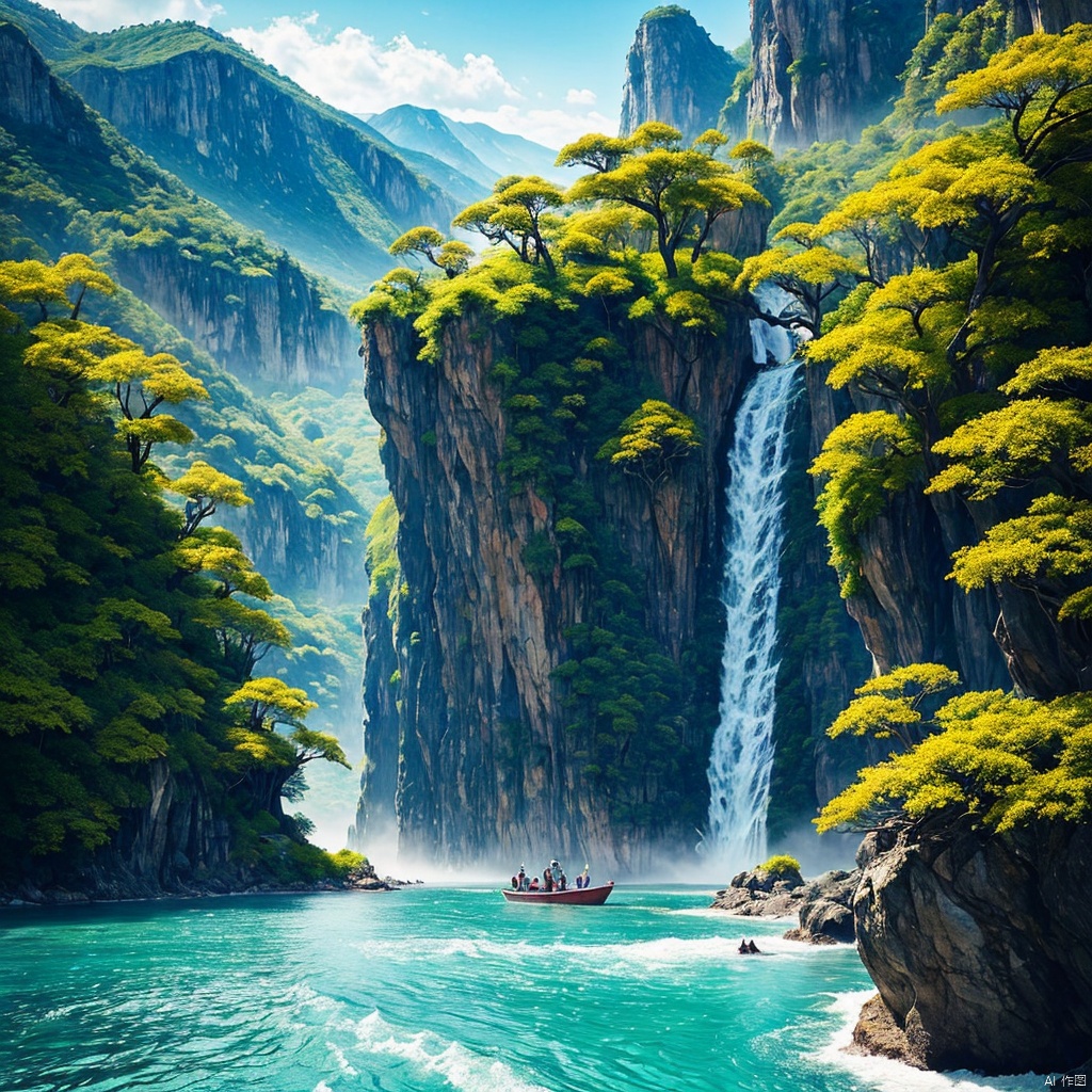 海景,沙滩,花卉,树,草,竹子,春天,日照充足,阳光强烈,明暗对比,画面中的,8K的,高质量,16K的,